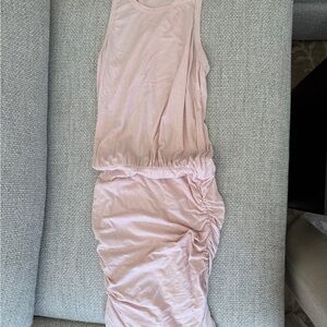 Sundry Pink Sleeveless Ruched Dress